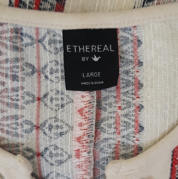 ETHEREAL paper crane boho tunic top LG NWOT *C3 - Picture 2 of 7